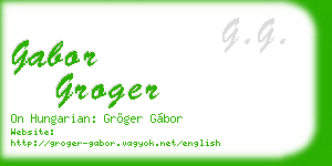 gabor groger business card